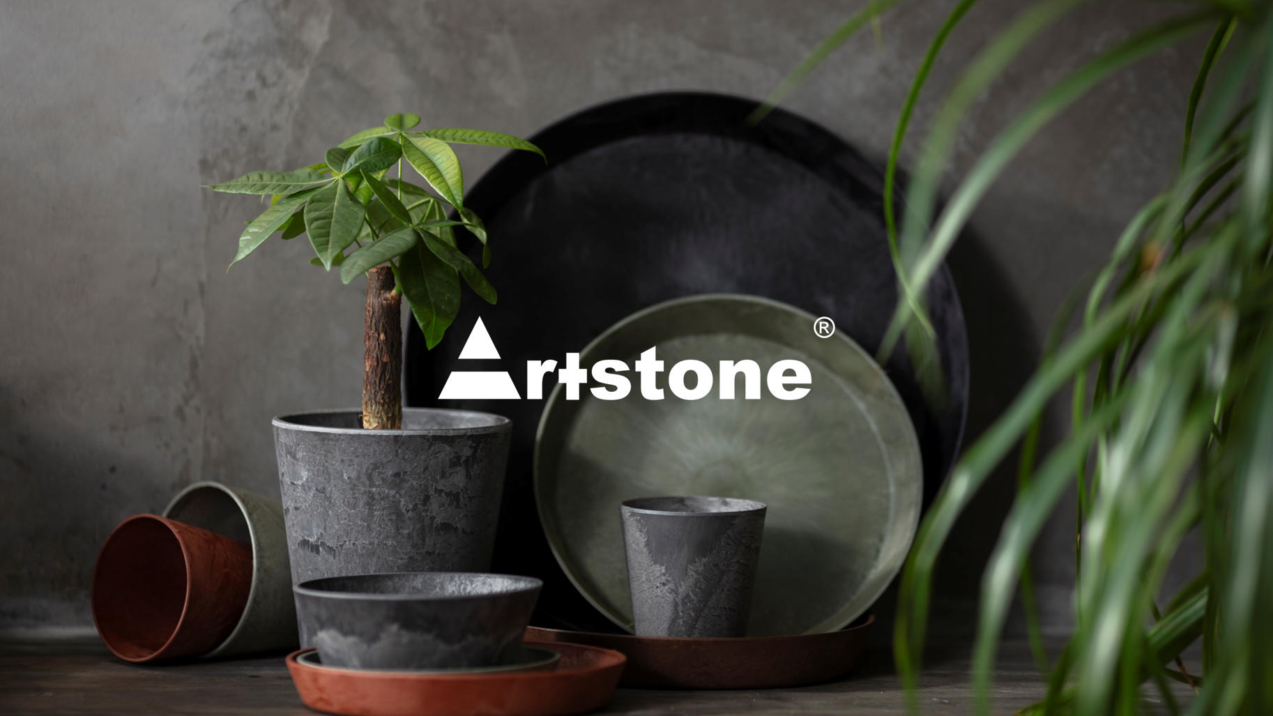 Artstone planter pot for indoor and outdoor plants
